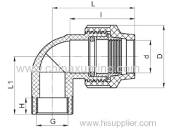 PP 90 Degree Elbow Compression Fittings With Female Thread