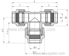 PP Reducing Tee Fittings With PN16