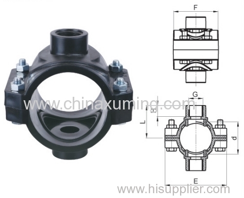 PP Double Clamp Saddle PN10 Pipe Fittings