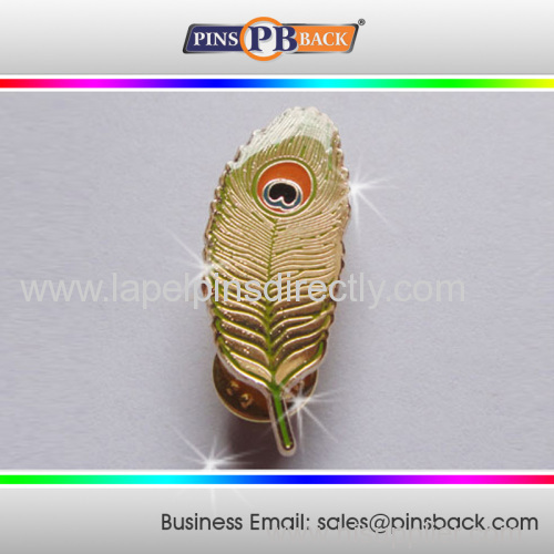 Metal feather shape soft enamel