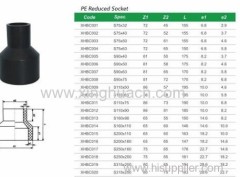 HDPE butt welding fittings reduced socket