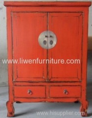 antique Chinese red cabinets