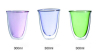 300ml exquisite design mouth blown double wall colorful glasses for juice ddrinking