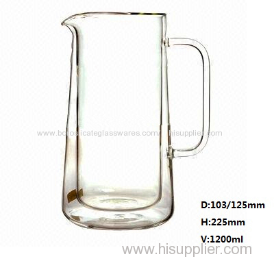 C&C great volume double wall glass mugs for water storage and drinking