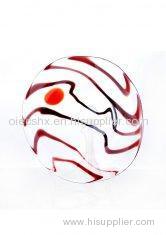 Decorative Glass Ornaments , Transparence With Red And Black Pattern