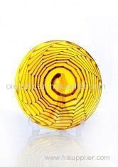 Custom Yellow with Black Decorative Glass Ornaments for Hotel / KTV
