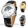 Stainless Steel Round Mens Automatic Watch Wrist , Skeleton Automatic Watch
