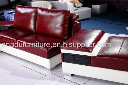 2014 cheap modern L shape leather sofa AL225 