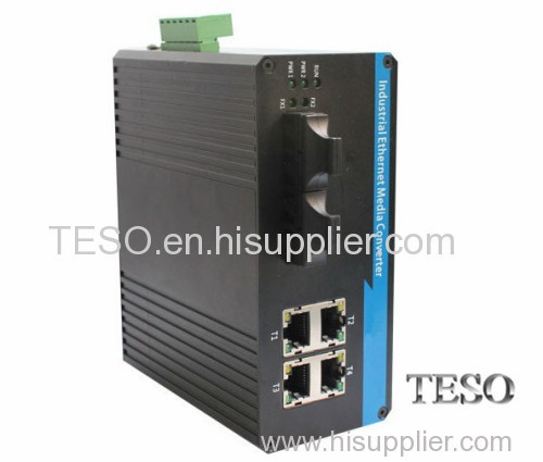 9V - 36V Industrial Fiber Media Converter Aluminium Alloy CE Certification , 4 TP Ports