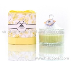 100% pure soy scented candle in glass jar with hard-box