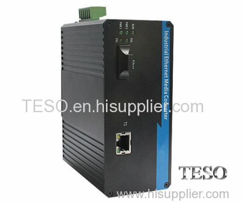 10 / 100 / 1000m Industrial Fiber Media Converter , DIN-Rail Media Converter