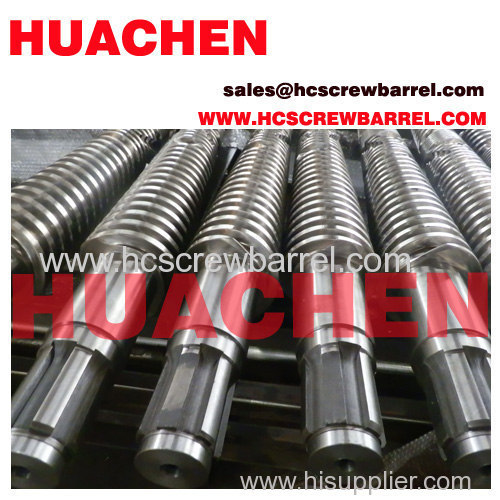 Extruder bimetallic conical twin screw and barrel for pipes