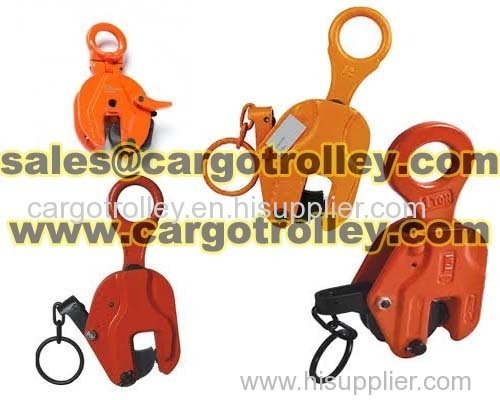 Vertical lifting clamps for steel plate