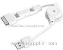 Samsung / iPad 3 In 1 Retractable USB Cable Mini USB To Micro USB Cables 0.75m