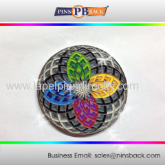 2014 High Quality No MOQ Order Soft Enamel Lapel Pins/1.25 inch round shape color badge/pin badge with metal