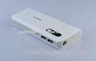 7200mAh Iphone Dual USB Power Bank ABS White With LED Light