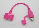 Micro USB Male To Female Cable Adapter Black / White / Pink