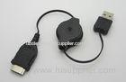Black 0.75m Retractable Micro USB Cable Male To Female For Tablet PC