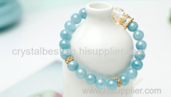 natural aquamarine bracelet swarovski element crystal