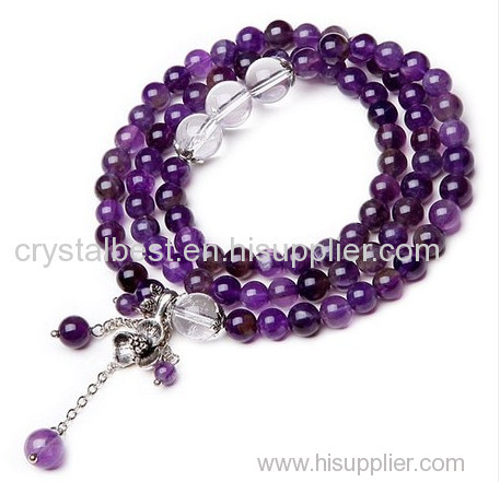 bracelet,natural amethyst, chinoiserie,crystal bracelet