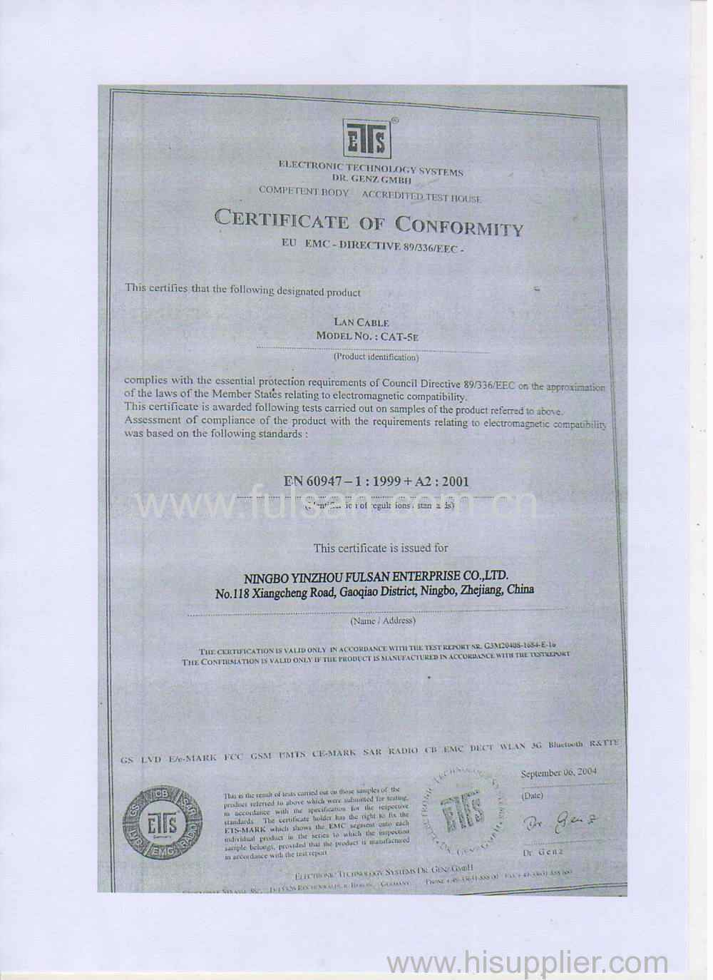 Cat5e CE Certification