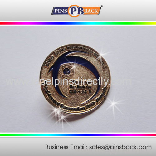 1.25 round sandblasted lapel pin