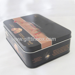 Small rectangular tea tin box