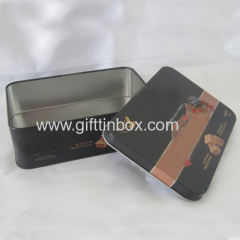 Small rectangular tea tin box