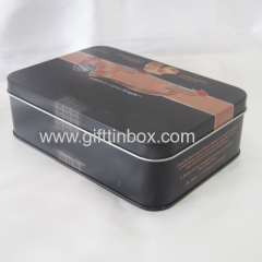 Small rectangular tea tin box
