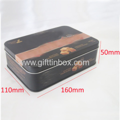 Small rectangular tea tin box