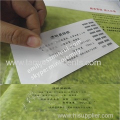 Clear Destructible Label Vinyl Materials,Transparent Eggshell Stickers,Transparent Security Stickers