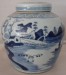 Antique porcelain blue and white pot