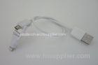 White 1m 1.2m 2 IN 1 Hi-Speed USB 2.0 Cable For iphone 5 / Samsang