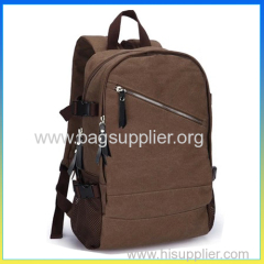 brown canvas backpack bag