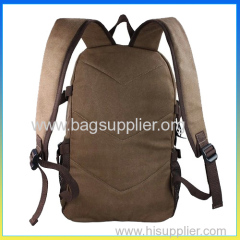 Fahion laptop school bags from China brown canvas backpack bag