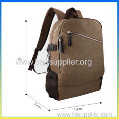 Fahion laptop school bags from China brown canvas backpack bag