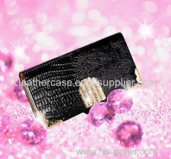Magnetic Diamond Wallet Leather Flip Case Cover for Various Mobilephone.