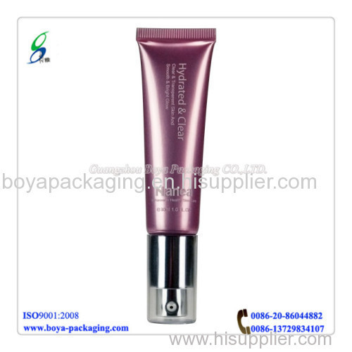 30ml high quality soft plastic tubes with pump cap used for BB cream and eye cream