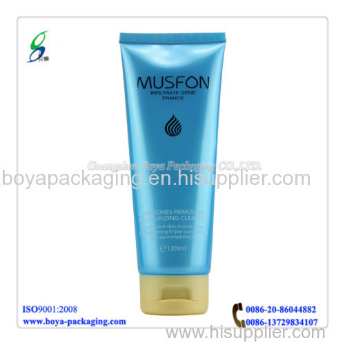 Oval plastic tube for cosmetic packaging