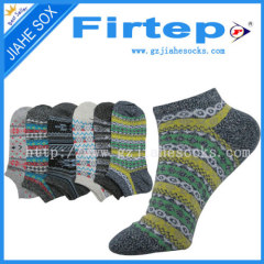 customized women cotton socks stripe boat sock wholesale