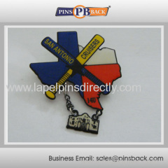 Custom cheap dangle baseball trading pins/trading baseball pin with sport/metal dangle pin badge