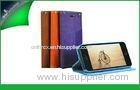 Purple Mobile Phone Leather Iphone 5 Cases With Stand / Hot Stamp Logo