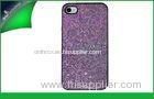 Unique Purple Glitter Sparkle Bling Protective PU Leather Case For IPhone5 / 5s