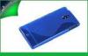 OEM Blue Cell Phone Sony Xperia P Cases , Durable S Shape TPU Case