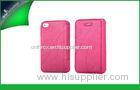 Chic Hot Pink Folio Design Apple Iphone 4s Leather Cases , Waterproof Iphone 4 Case
