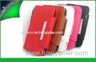 Red Magnetic Closure Cell Phone Wallet Leather , Sony Xperia S Case