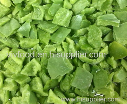 Frozen green pepper strips