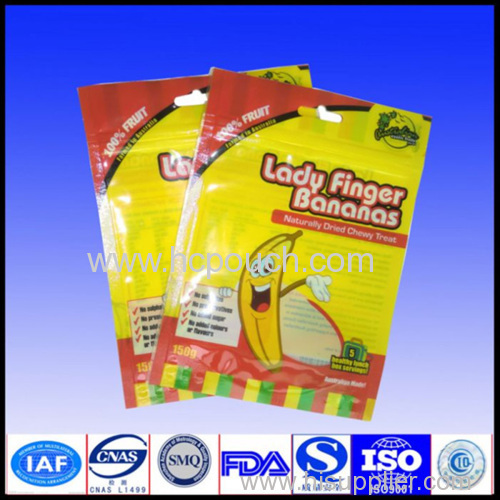 plastic food package with zipper