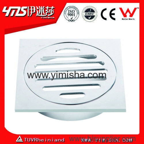 Brass Chrome Plated Floor Drain with Circular Cover