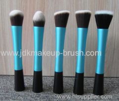 Wholesale Synthetic Hair Blue Long Aluminum Ferrule Makeup Brush Set for Makeup